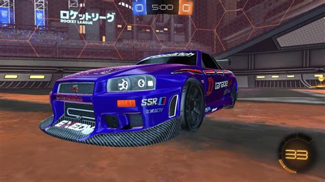 Rocket league Nissan skyline R34 gameplay